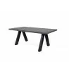 TemaHome Apex Extending Dining Table in Concrete Look & Black - Angled Unextended - TemaHome Apex Extending Dining Table in Concrete Look & Black - Angled Unextended