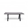 TemaHome Apex Extending Dining Table in Concrete Look & Black - Frotn Angled