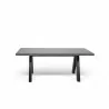 TemaHome Apex Extending Dining Table in Concrete Look & Black - Frotn Angled - TemaHome Apex Extending Dining Table in Concrete Look & Black - Frotn Angled