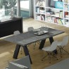 TemaHome Apex Extending Dining Table in Concrete Look & Black - Lifestyle 6