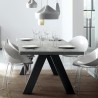 TemaHome Apex Extending Dining Table in Concrete Look & Black - Lifestyle 8