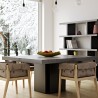 TemaHome Dusk 51" Dining Table in Concrete Look & Pure Black - Lifestyle