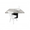TemaHome Dusk 59" Dining Table in Concrete Look & Pure Black - Front with Chair