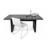 TemaHome Detroit Dining Table in Concrete & Pure Black - Front with Contents