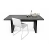 TemaHome Detroit Dining Table in Concrete & Pure Black - Front with Contents - TemaHome Detroit Dining Table in Concrete & Pure Black - Front with Contents