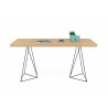 TemaHome Multi 63'' Table Top With Trestles in Oak & Black - Front with COntents