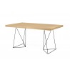 TemaHome Multi 63'' Table Top With Trestles in Oak & Black - Angled View