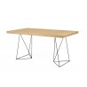 TemaHome Multi 63'' Table Top With Trestles in Oak & Black - Angled View