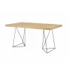 TemaHome Multi 63'' Table Top With Trestles in Oak & Black - Angled View - TemaHome Multi 63'' Table Top With Trestles in Oak & Black - Angled View