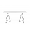 TemaHome Multi 63'' Table Top With Trestles in Pure White & Black - Front 3