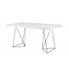 TemaHome Multi 63'' Table Top With Trestles in Pure White & Black - Angled