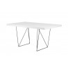 TemaHome Multi 63'' Table Top With Trestles in Pure White & Black - Side Angled