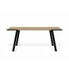 TemaHome Drift Dining Table in Oak & Black - Front - TemaHome Drift Dining Table in Oak & Black - Front