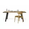 TemaHome Drift Dining Table in Oak & Black - Front with Contents - TemaHome Drift Dining Table in Oak & Black - Front with Contents