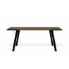TemaHome Drift Dining Table in Walnut & Black - Front - TemaHome Drift Dining Table in Walnut & Black - Front