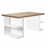 TemaHome Multi 63'' Table Top With Storage Legs in Walnut Top & Pure White Legs - Angled View