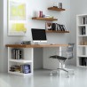 TemaHome Multi 63'' Table Top With Storage Legs in Walnut Top & Pure White Legs - Lifestyle Angled