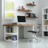 TemaHome Multi 63'' Table Top With Storage Legs in Walnut Top & Pure White Legs - Lifestyle Angled - TemaHome Multi 63'' Table Top With Storage Legs in Walnut Top & Pure White Legs - Lifestyle Angled