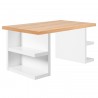 TemaHome Multi 63'' Table Top With Storage Legs in Oak Top & Pure White Legs - Lifestyle