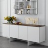 TemaHome Edge Sideboard in Pure White & Walnut - Lifestyle Angled