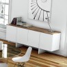 TemaHome Edge Sideboard in Pure White & Walnut - Lifestyle Top Angled