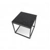 TemaHome Prairie 20x20 Marble End Table in Black Marble & Black - Top View