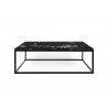 TemaHome Prairie 47x30 Marble Coffee Table in Black Marble & Black -Front