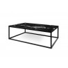 TemaHome Prairie 47x30 Marble Coffee Table in Black Marble & Black -Angled