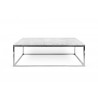 TemaHome Prairie 47x30 Marble Coffee Table in White Marble & Chrome - Front