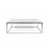 TemaHome Prairie 47x30 Marble Coffee Table in White Marble & Chrome - Front - TemaHome Prairie 47x30 Marble Coffee Table in White Marble & Chrome - Front