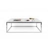 TemaHome Prairie 47x30 Marble Coffee Table in White Marble & Chrome - Front with Contents