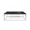 TemaHome Prairie 47x30 Marble Coffee Table in Black Marble & Chrome - Front