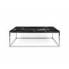TemaHome Prairie 47x30 Marble Coffee Table in Black Marble & Chrome - Front - TemaHome Prairie 47x30 Marble Coffee Table in Black Marble & Chrome - Front