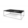 TemaHome Prairie 47x30 Marble Coffee Table in Black Marble & Chrome - Angled with Content