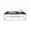 TemaHome Prairie 47x30 Marble Coffee Table in Black Marble & Chrome - Front with Content