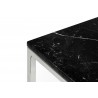 TemaHome Prairie 47x30 Marble Coffee Table in Black Marble & Chrome - Table Edge