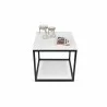 TemaHome Prairie 20x20 Marble End Table in White Marble & Black - Front with Contents - TemaHome Prairie 20x20 Marble End Table in White Marble & Black - Front with Contents