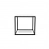 TemaHome Prairie 20x20 Marble End Table in White Marble & Black - Front