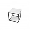 TemaHome Prairie 20x20 Marble End Table in White Marble & Black - Top View