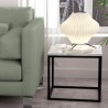 TemaHome Prairie 20x20 Marble End Table in White Marble & Black - Lifestyle