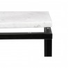 TemaHome Prairie 20x20 Marble End Table in White Marble & Black - Table Detail