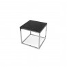 TemaHome Prairie 20x20 Marble End Table in Black Marble & Chrome - Top Angled View