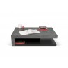 TemaHome Detroit Coffee Table in Concrete & Pure Black - Top Angled View with Contents