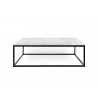 TemaHome Prairie 47x30 Marble Coffee Table in White Marble & Black - Front