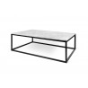 TemaHome Prairie 47x30 Marble Coffee Table in White Marble & Black - Angled View