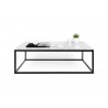 TemaHome Prairie 47x30 Marble Coffee Table in White Marble & Black - Front with Content
