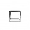 TemaHome Prairie 20x20 Marble End Table in White Marble & Chrome - Front