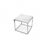 TemaHome Prairie 20x20 Marble End Table in White Marble & Chrome - Top Angled