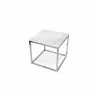 TemaHome Prairie 20x20 Marble End Table in White Marble & Chrome - Top Angled - TemaHome Prairie 20x20 Marble End Table in White Marble & Chrome - Top Angled