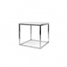 TemaHome Prairie 20x20 Marble End Table in White Marble & Chrome - Angled